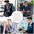 2pcs Men's Handkerchiefs Selected Soft White Hankie Suit Solid Pocket Squares Towel Premium Gent Hankies for Men Father's Day...