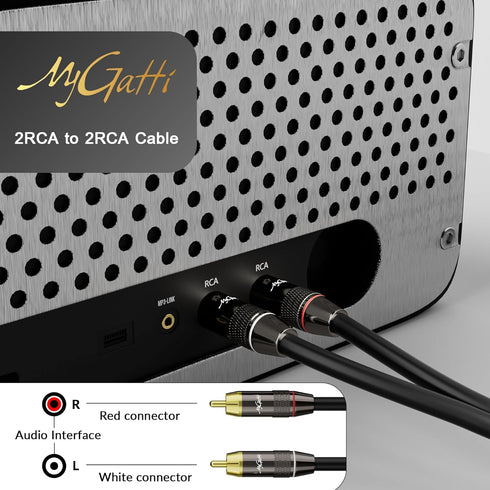 RCA Cable 30 FT, 2RCA to 2RCA Stereo Audio Cable, ?Zinc Alloy Shells, Oxygen-Free Copper, Gold-Plated Plugs?2 RCA Audio Adapter Cord, for Home The...