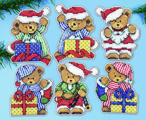Design Works Counted Cross Stitch Kit 6 Ornaments - Little Bears...