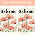Spring Garden Flag Yard Flags for Outside Welcome Spring Garden Flags 12x18 Double Sided Pink Floral Burlap Garden Flag Decorative Flags for Outsi...