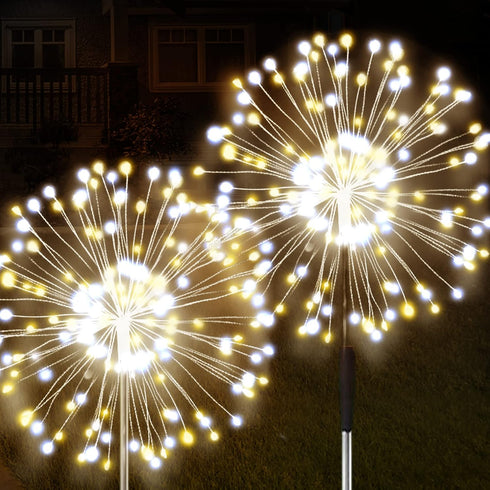 JJGoo Solar Garden Lights Solar Firework Lights, 2 Pack 120 LEDs 2 Lighting Modes Solar Lights Outdoor Waterproof for Patio Walkway Pathway Party ...