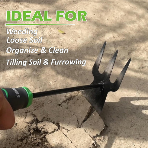 SUMIO Garden Small Hand Digger and Hoe,Garden Tool,Dual Headed Weeding Tool,Garden Hoe and Cultivator,Weeding Tool,Light manual cultivator,Alloy h...
