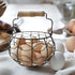 Wire Egg Basket for Gathering Fresh Eggs,Egg Baskets for Fresh Egg Farmhouse,Egg Collecting Basket,Round Metal Egg Basket With Handle,Refrigerator...