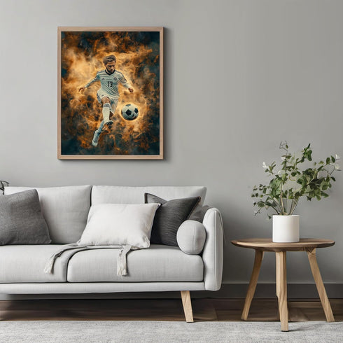 Posterizer 1 pcs-abstract modern football player dynamic poster 2-Sports & Hobby Art Gifts for sports fans Decor for Home & Office- unframed wall ...