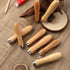 12 PCS Wooden File Handle Round Hole Small Wooden Handle File Special Handle with Metal Collars Wooden File Handle Set Checkering File Handle for ...
