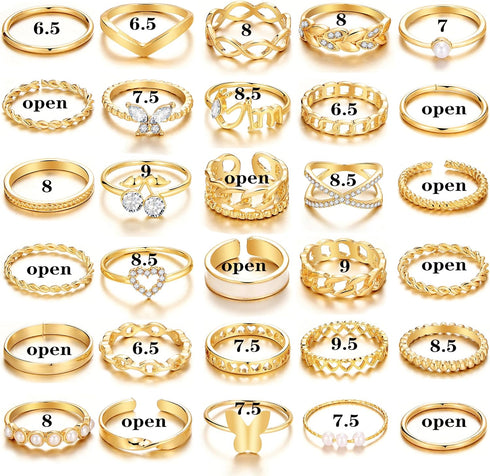 Vintage Gold Knuckle Rings Set for Women,Bohemian Stackable Joint Finger Ring Sets,Y2K Fashion Cute Retro Midi Rings Pack Trendy Dainty Jewelry Gi...