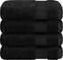 Cotton Paradise 100% Cotton Turkish Washcloth Set for Bathroom, 4 Piece Soft Absorbent Small Hand Face Towels Wash Rags, Black...