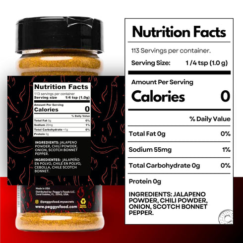 My Secrets Peggy's Food Pica Pica Spicy Blend - Premium Spice Mix with Jalapeño & Scotch Bonnet - 3.5 Oz...