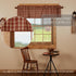 VHC Brands Rustic Thanksgiving Kitchen Beckham Plaid Rod Pocket Cotton Hanging Loops 16x60 Curtain, Valance, Rust Red...