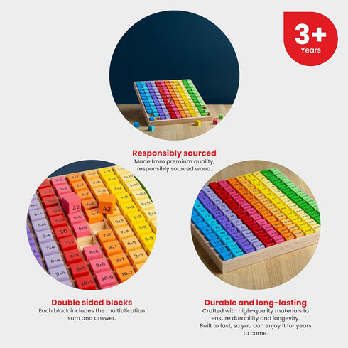 Bigjigs Toys Educational Wooden Times Table Tray...