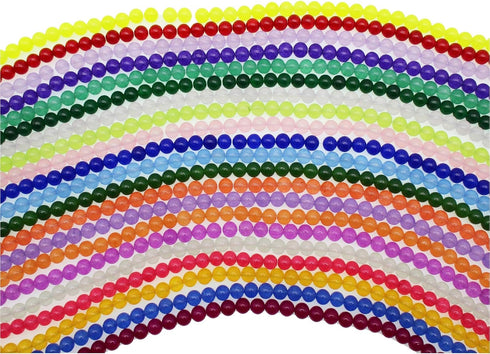 Chalcedony Natural Stone Round Smooth Loose Beads for Jewelry Making DIY Handmade - 15" 1 Strand per Bag (10mm, 08 Red)...