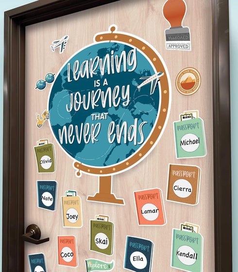 Carson Dellosa Learning is a Journey 45-Piece Travel Theme Classroom Decor Bulletin Board Set, Travel Classroom Theme Set, Bulletin Board Decorati...