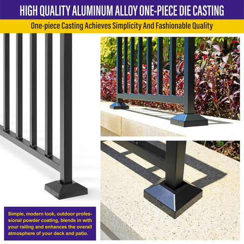 Split Post Base Cover, Fits 1.25"x1.25" Post/3.5"x3.5" Base, for Indoor/Outdoor Iron Railing, Fence, Stair Post Base Decorative Skirt Covers (1Pac...