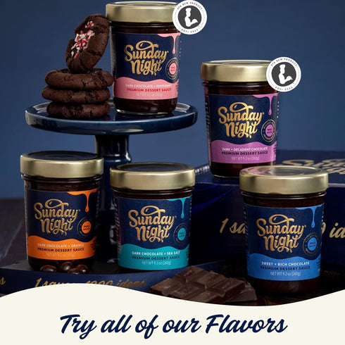 Sunday Night Founder’s Reserve Sweet + Rich Chocolate Sauce - Homemade Premium Chocolate, Brownie Flavor with Vanilla & Caramel, Luxurious Hot Fud...