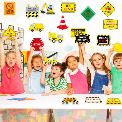 Construction Bulletin Board Set with Bulletin Board Border Under Construction Positive Saying Accent Classroom Decor for Teacher Positive Affirmat...