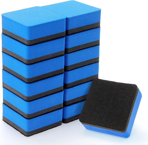 12 Pack Magnetic Whiteboard Eraser, Dry Eraser Board Erasers, Dry Erasers for White Board, Whiteboard Erasers for Kids Classroom, Blue...