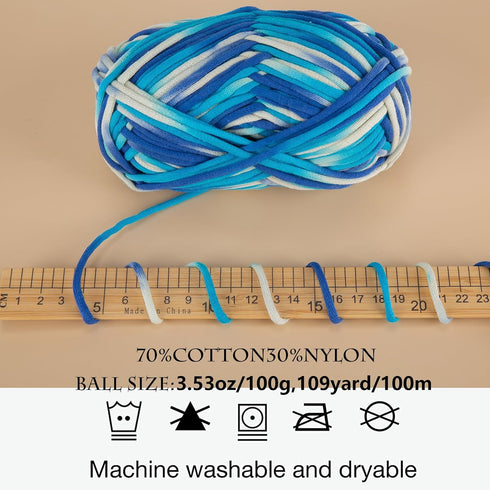 Yarn for Crocheting,100g Soft Yarn for Crocheting,Crochet Yarn for Sweater,Hat,Socks,Blankets(Blue White)......
