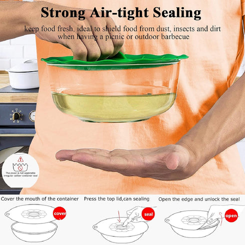 Adpartner Silicone Microwave Cover, 5 Pack Heat Resistant Silicone Lids Reusable Silicone Covers for Food Storage, BPA-Free Silicone Cooking Cover...