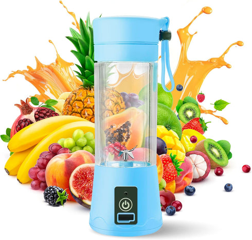 Portable Blender - Compact and USB Rechargeable Personal Travel Blenders for Smoothies, Shakes and Ice - Mini Fruit Juice Mixing Shaker Bottle - 3...