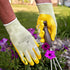 Yellow Gardening and Work Gloves for Men and Women (Medium) | Nitrile Coating Protection...