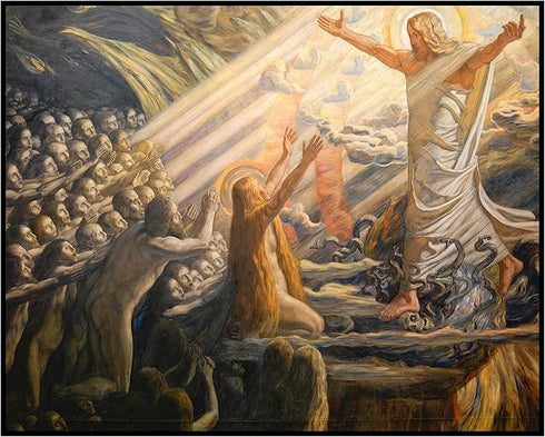 Posterizer 1 pcs-Christ in the realm of the dead by Joakim Skovgaard poster-Religious Posters-Gifts for Christians -Decor for Church, Sunday Schoo...