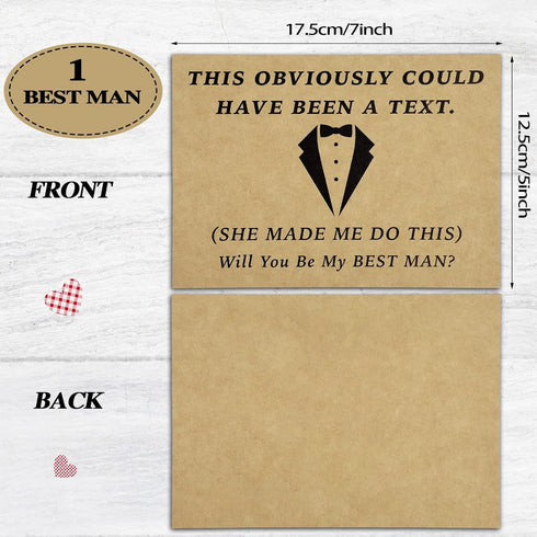 Teling 8 Pieces Groomsmen Proposal Gift Proposal Cards 7 Pieces Will You Be My Groomsman Funny Cards and 1 Will You Be My Best Man Card for Weddin...
