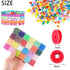 Wergund 6000 pcs Clay Beads for Bracelets Making Kit, 915 Letter Beads, 24 Color 6mm Flat Clay Beads, Jump Rings and Elastic String Pendant - for ...