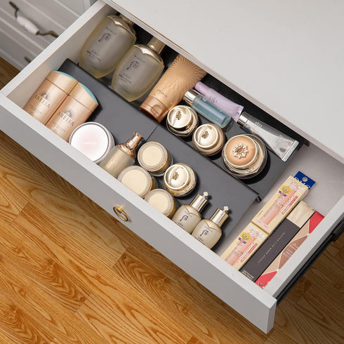ihomecooker Spice Drawer Organizer Spice Jars Organizer Seasoning Rack Expandable From 8" to 16" 3 Tiers Countertop Tray Insert for Kitchen Drawer...