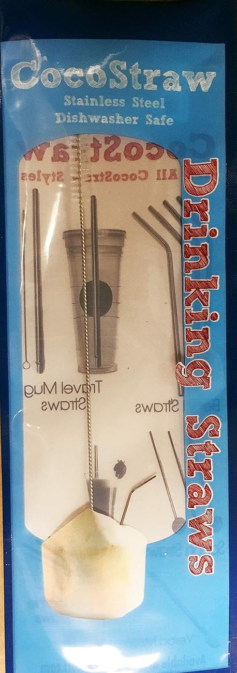 Drinking Straws Cleaning Brush CocoStraw - BPA Free - 1 Nylon Bristle Fits Coffee Shop Green Star Straws Straw Cleaner for Washing SS Drink Straws...