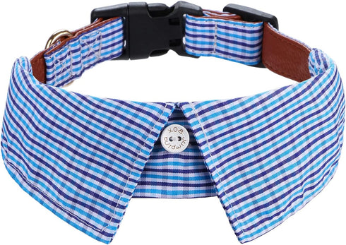 Cotton Plaid Shirt Style Dog Collar Soft Cute,Boy Dog Collar with Quick-Release Buckle,Adjustable Bow Tie Collar for Small Medium Large Dogs...