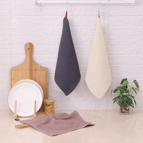 Kitinjoy 100% Cotton Kitchen Dish Cloths, 6 Pack Waffle Weave Ultra Soft Absorbent Dish Towels for Drying Dishes Quick Drying Kitchen Towels Dish ...
