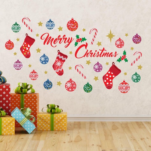 Christmas Decorations Clearance for Home, Indoor, Wall Stickers " Merry Christmas Decor" Wall Murals Decals Living Room Children Nursery Restauran...