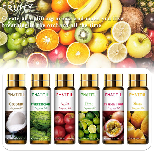 9PCS Fruity Essential Oils Gift Set, 10ml/0.33fl.oz Fragrance Oils for Soap, DIY Candle, Bath Bombs Making, Fruit Scented Oils for Diffusers for H...