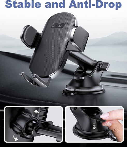 Universal Car Phone Holder Mount for Dashboard Windshield, Military Hands-Free Cell Phone Stand Automobile Cradles Truck Accessories Fit for All i...