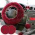 Frienda 6 Pieces Fluffy Car Accessories Set Fluffy Steering Wheel Cover Soft Fuzz Handbrake Cover Gear Shift Cover Bling Car Mirror Fuzz Car Decor...
