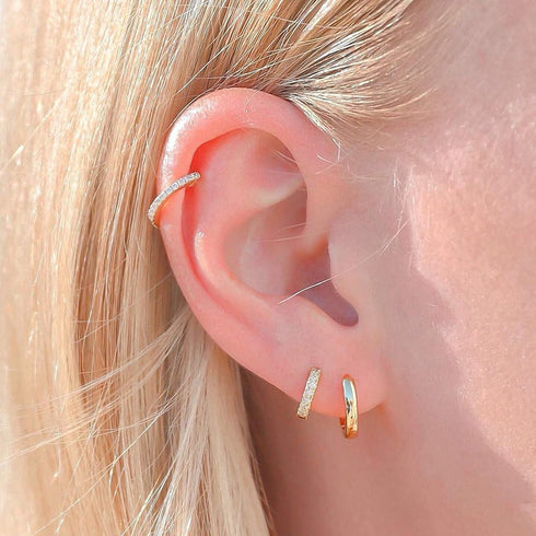 micuco 3 Pairs Small Hoop Earrings Set for Women, 14K Gold Plated Huggie Hoop Earrings for Men, Tiny Cartilage Hypoallergenic Earring Set...