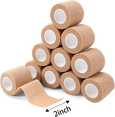 32 Rolls Self Adhesive Bandage Wrap 2 inch Cohesive Bandage Wrap Stretch Bandages Wraps Tape Skin Elastic Self-Adherent Tape for Wrist Ankle Sport...