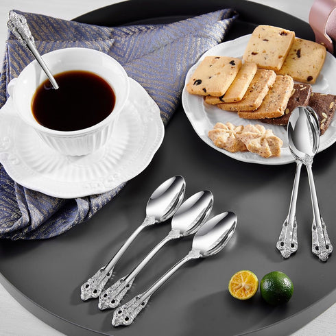 KEAWELL Luxurious 5.1-Inch Espresso Spoons Set - 6 Pieces - Mini Coffee Spoon, 18/10 Stainless Steel - Gorgeous Design with Exceptional Mirror Pol...