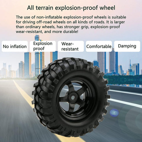 4X 1:10 RC Off-Road Car Wheel Tires 5 Spokes Wheel Rim 12 mm Hex RC Parts...