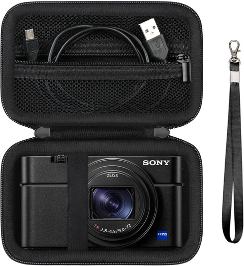 Hard Travel Case for Sony RX100 VII/ RX100 VI/ RX100 V/ RX100 IV/ RX100 III 20.1 MP Premium Compact Camera, Protective Case Bag with Zipper Mesh P...