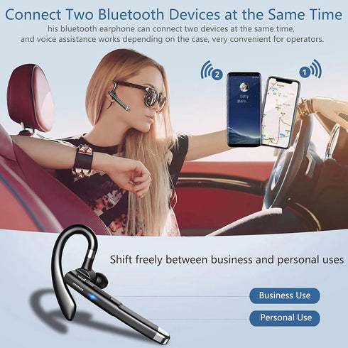 Bluetooth Headset One Ear Earphone Earpiece for Cell Phones Wireless Headset with Charging Case...