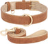 Beirui Soft Padded Leather Dog Collar and Leash Set, Heavy Duty Dog Leash and Collar Set with Metal Buckle, Breathable Dog Collars with 4FT Leathe...