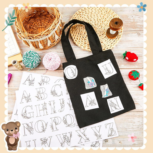 50 Pcs Water Soluble Hand Sewing Stabilizers Wash Away Stabilizer for Embroidery Fabric Embroidery Stabilizers with Boho Pattern for Embroidery Ha...