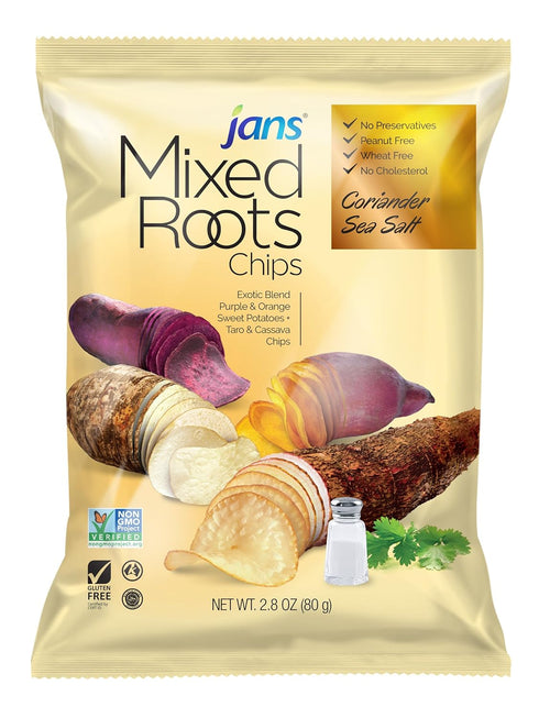 Mixed Roots Chips - All Natural Vegetable Chips (Coriander Sea Salt, 2.8 oz) | Trans Fat & Cholesterol Free | Gluten Free & Non-GMO | No Preservat...