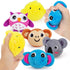 teytoy Mini Sensory Stress Ball for Kids and Adults,5 pcs Plush Stuffed Animals Farm Friends Infant and Toddler Toys Owl, Elephant, Koala, Chicken...