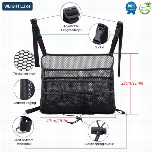 Eing Car Seat Back Organizer - Large Capacity Storage for Purses, Handbags & Kids' Items - Black...