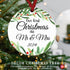 ZUNON Christmas Ornaments 2024 Our First Christmas as Mr & Mrs Couple Married Wedding Gifts Bridal Shower Gifts Decoration 3" Ornament (Green Mr &...