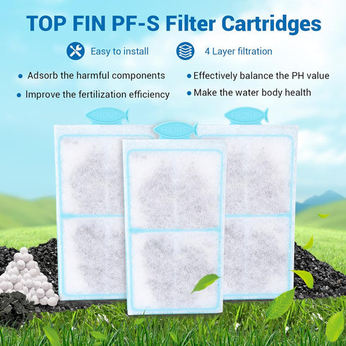 Silenstream PF-S Small Filters Cartridge Thickened Cotton with Zeolite Remplacement Aquarium Filter Cartridge for TOP FIN PF10 Power Filters5.5in ...