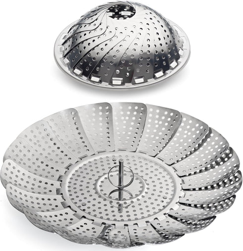 Vegetable Steamer - 5.3" to 9.3" - 100% Stainless Steel...