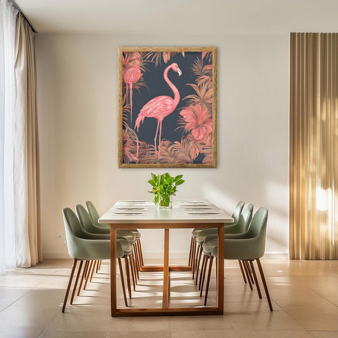 Posterizer 1 pcs-abstract retro design of flowers and flamingo 4-Art for Animal Lovers-GIft for Men Women Teens-Decor for Home & Office- unframed ...